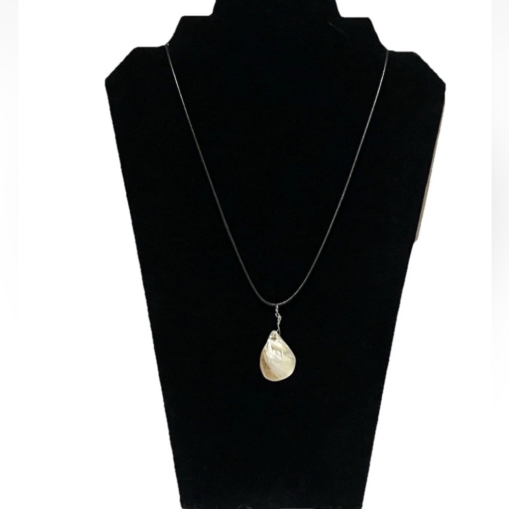 Wicca Protection Pendant Handmade With Shell Bead On Black Leather Cord. #Witchy
